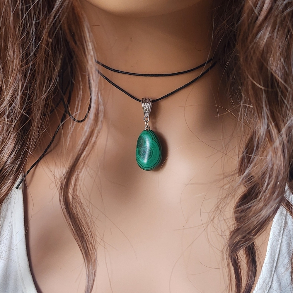 Johnny Was Jewelry designer Malachite Bullet Chunky Naturals Stone Raw Black